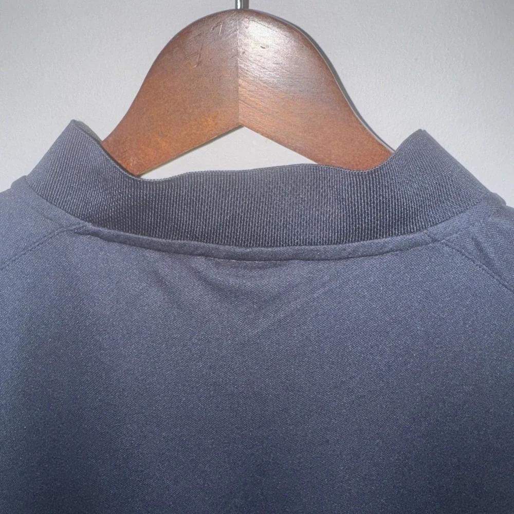 AYBL Performance Collarless‎ Seamless Polo Navy Blue XL Designed In Uk NWT